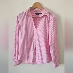 Ralph Lauren Pink Striped Non Iron Button Down